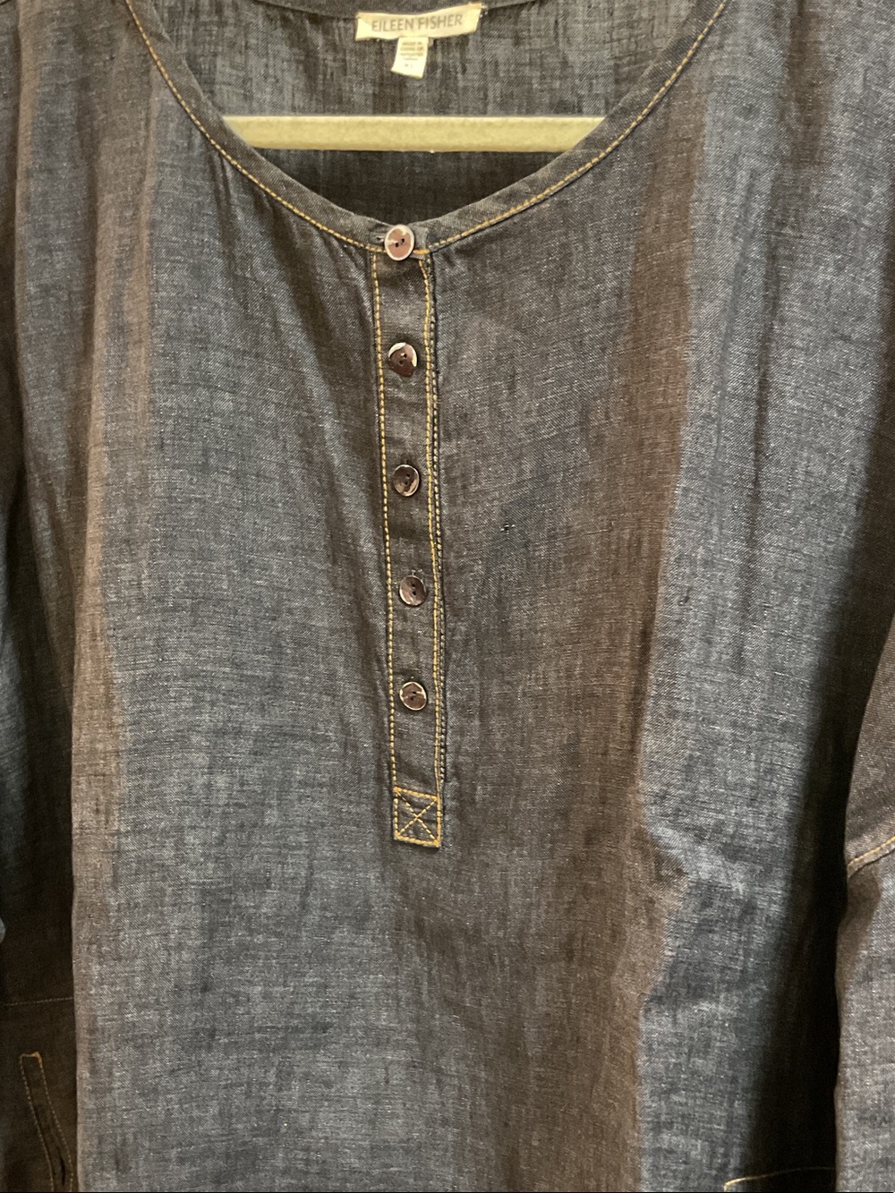 Eileen Fisher Linen Blouse Size XL